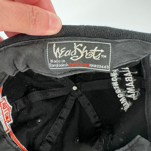 Vintage Head Shots Harley Davidson Black Velvet Strapback Hat/Cap Montgomery, AL - Picture 6 of 7